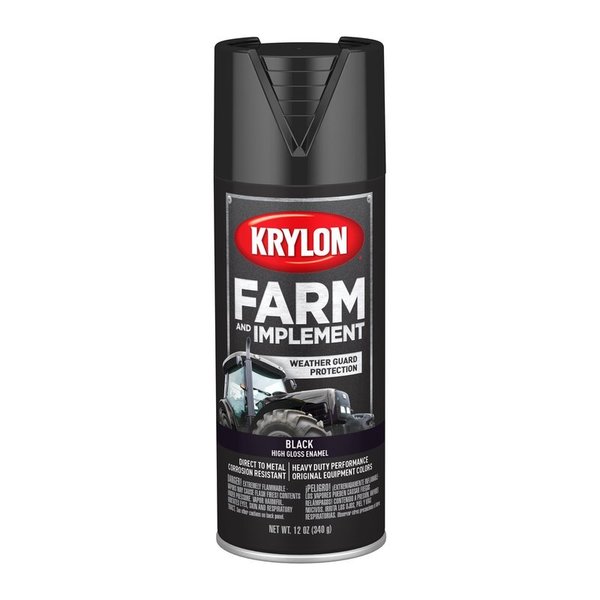 Short Cuts Krylon Farm & Implement High-Gloss Gloss Black Farm Equipment Spray 12 oz K01931007